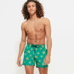 Cheap Vilebrequin Men Swim Trunks Embroidered Starfish Dance - Limited Edition Linden/Green