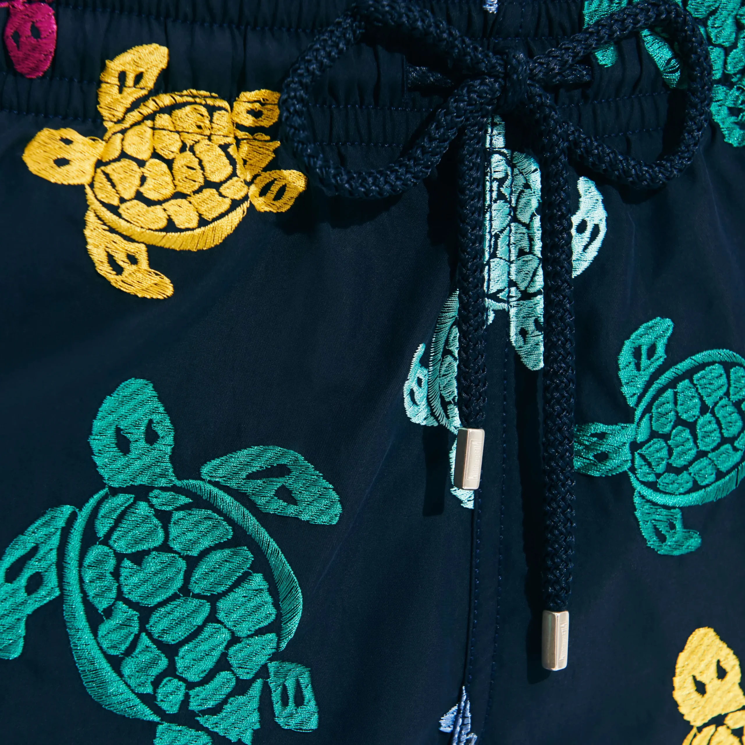 Discount Vilebrequin Men Swim Trunks Embroidered Ronde Tortues Multicolores - Limited Edition Navy/Blue