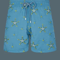 Store Vilebrequin Men Swim Trunks Embroidered Starfish Dance - Limited Edition Calanque/Blue