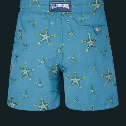 Store Vilebrequin Men Swim Trunks Embroidered Starfish Dance - Limited Edition Calanque/Blue