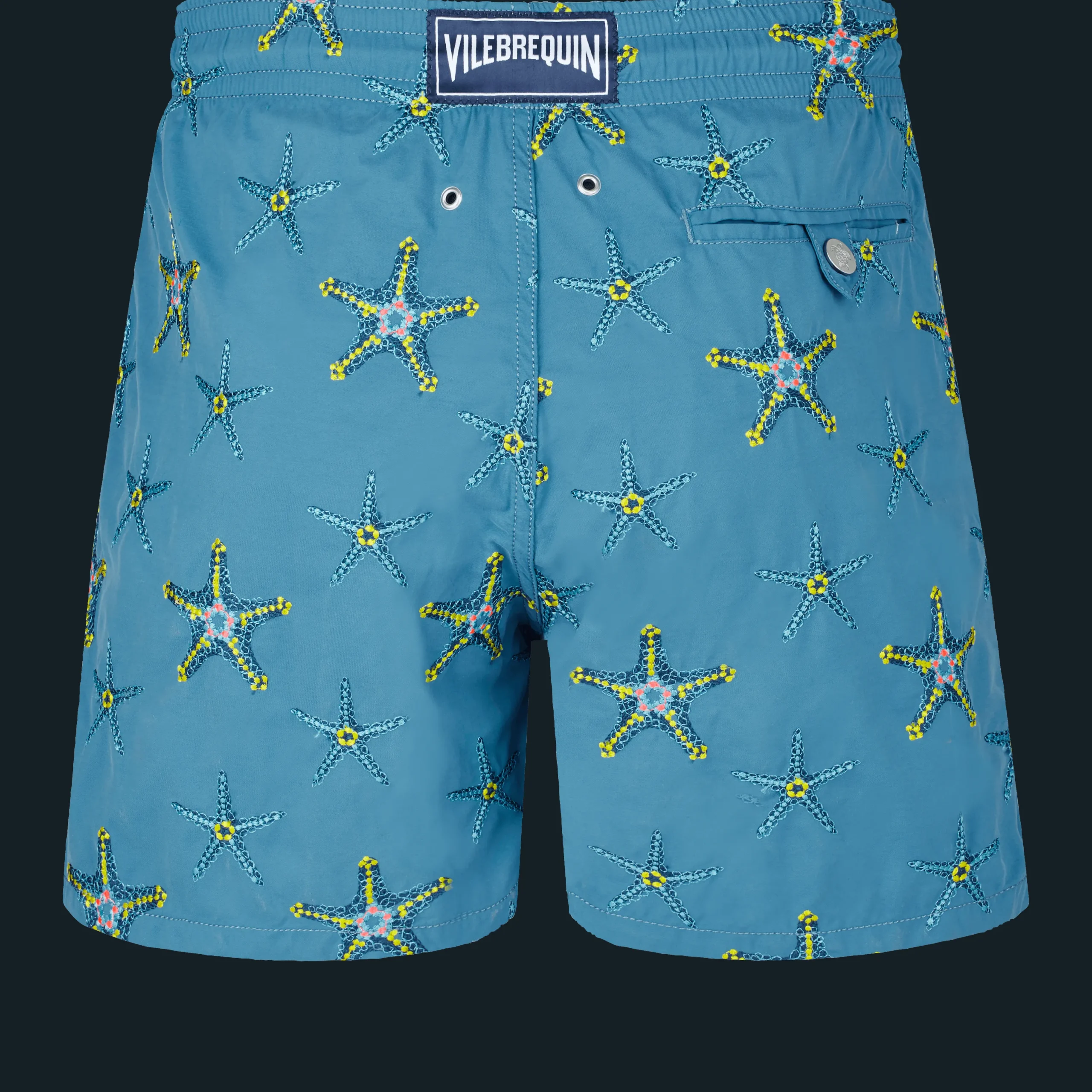 Store Vilebrequin Men Swim Trunks Embroidered Starfish Dance - Limited Edition Calanque/Blue