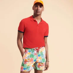 Cheap Vilebrequin Men Swim Trunks Fond Marins Multicolores White/White