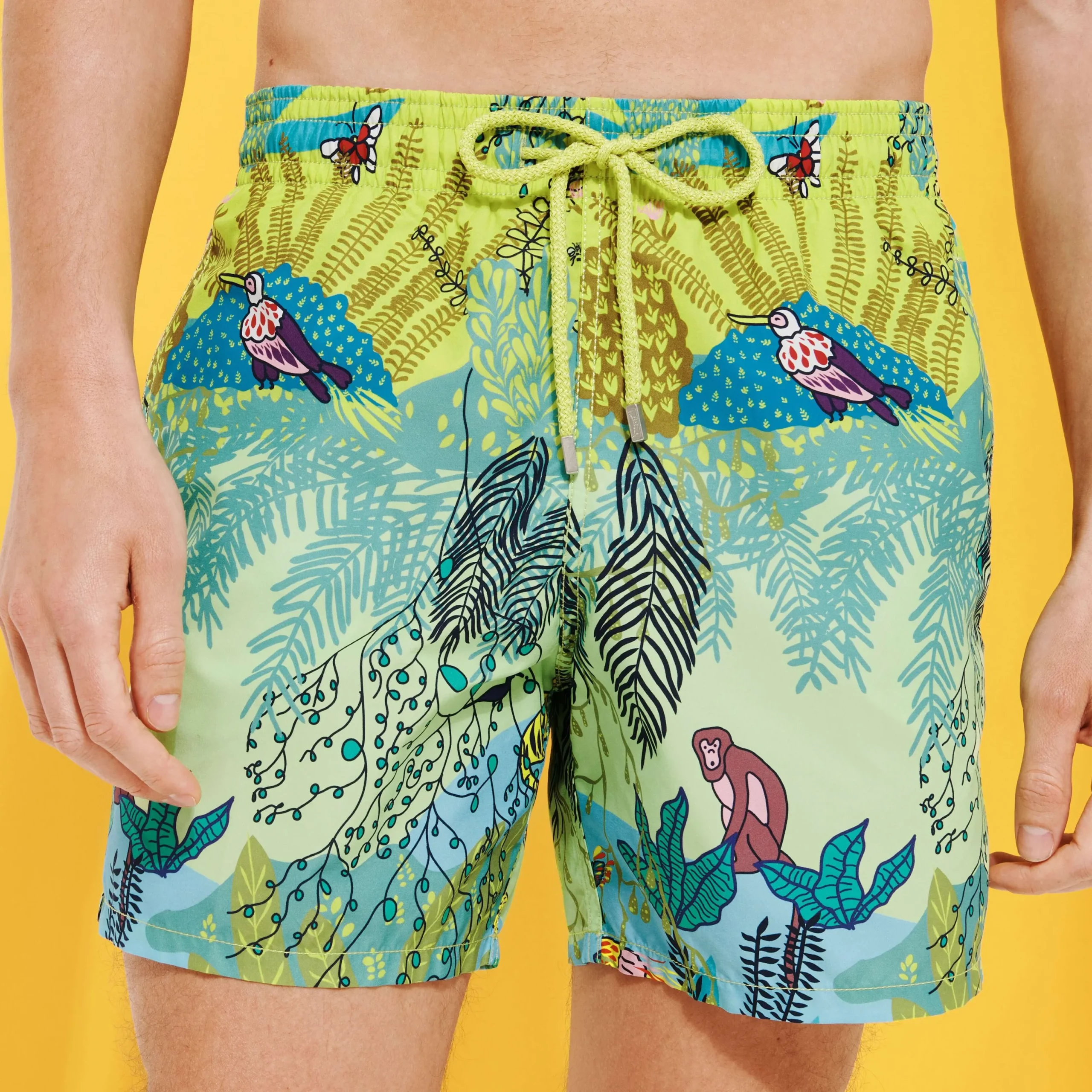 Outlet Vilebrequin Men Swim Trunks Jungle Rousseau Ginger/Green