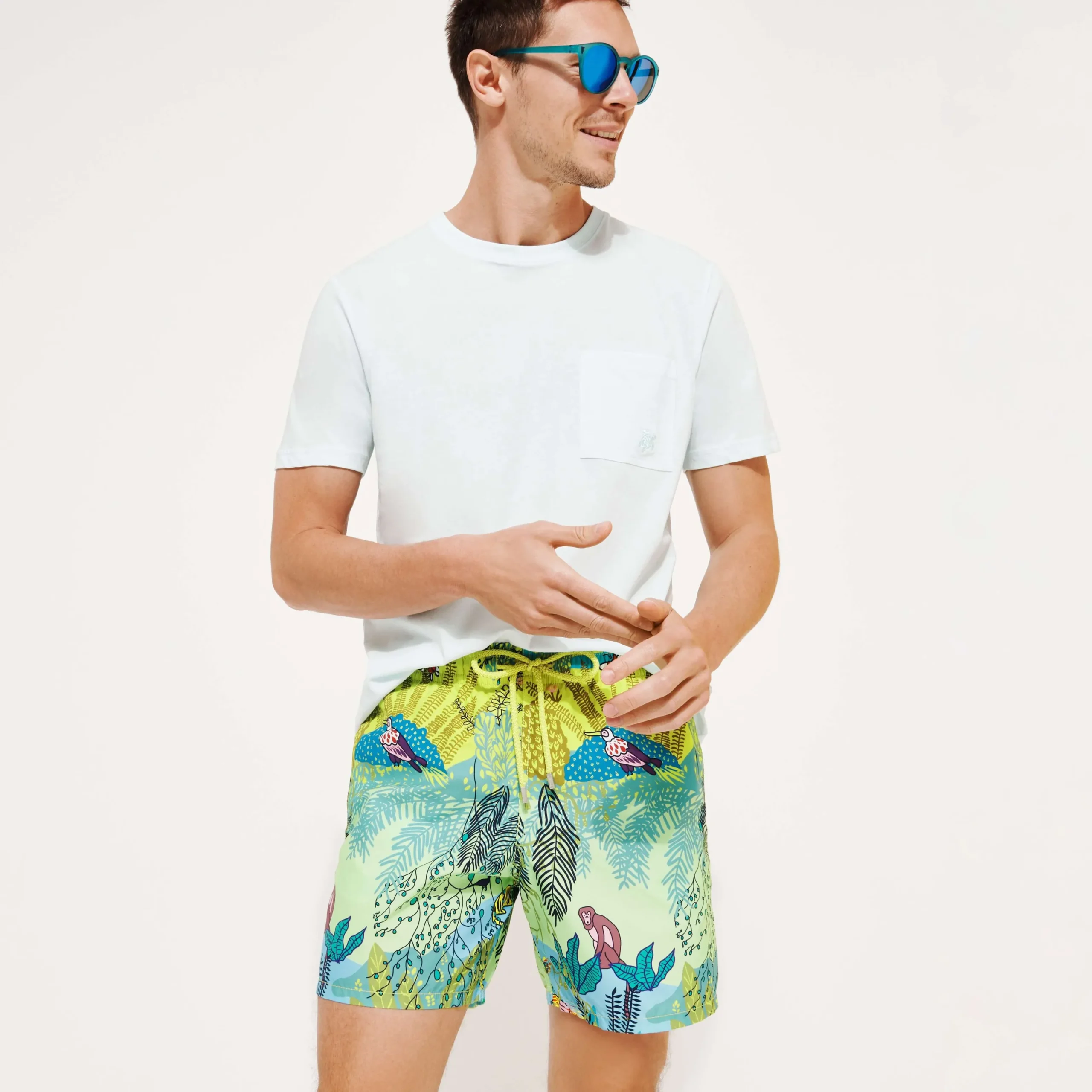 Outlet Vilebrequin Men Swim Trunks Jungle Rousseau Ginger/Green