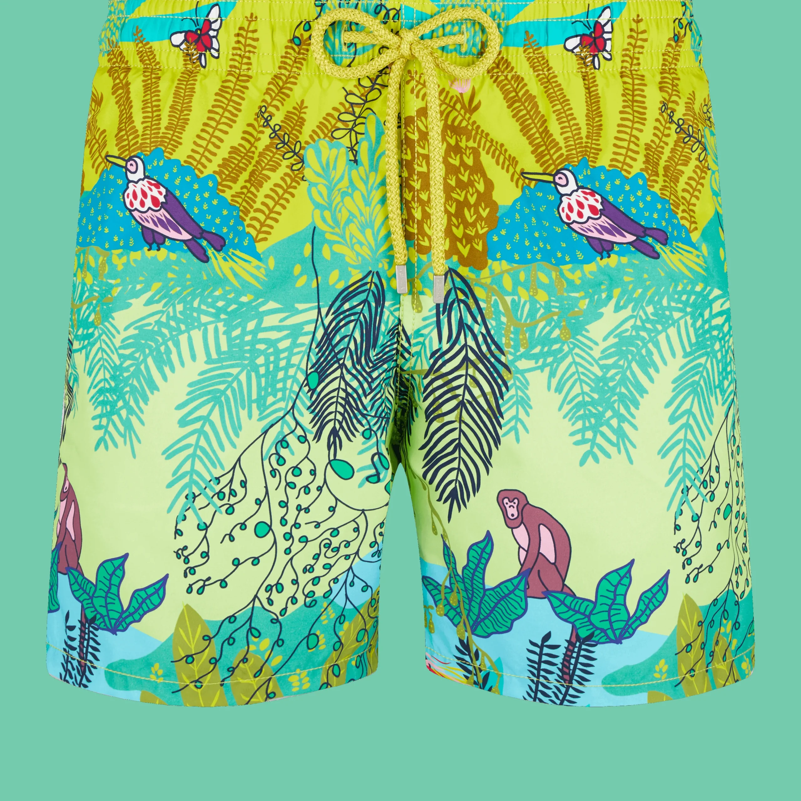 Outlet Vilebrequin Men Swim Trunks Jungle Rousseau Ginger/Green