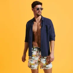 Sale Vilebrequin Men Swim Trunks Le Bar Des Amis Thalassa/Blue