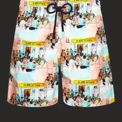 Sale Vilebrequin Men Swim Trunks Le Bar Des Amis Thalassa/Blue