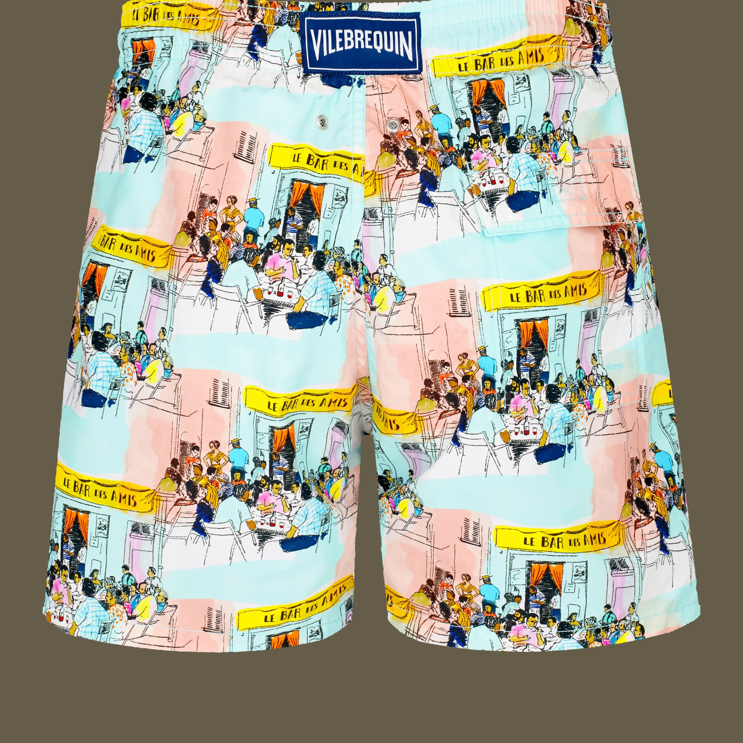 Sale Vilebrequin Men Swim Trunks Le Bar Des Amis Thalassa/Blue