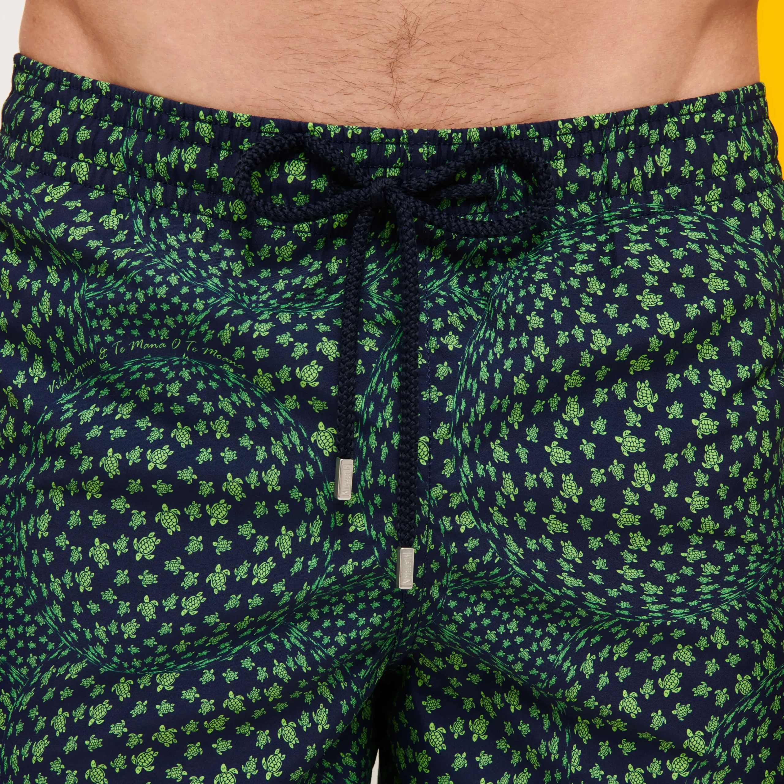 Best Vilebrequin Men Swim Trunks Long Te Mana O Te Moana Navy/Blue