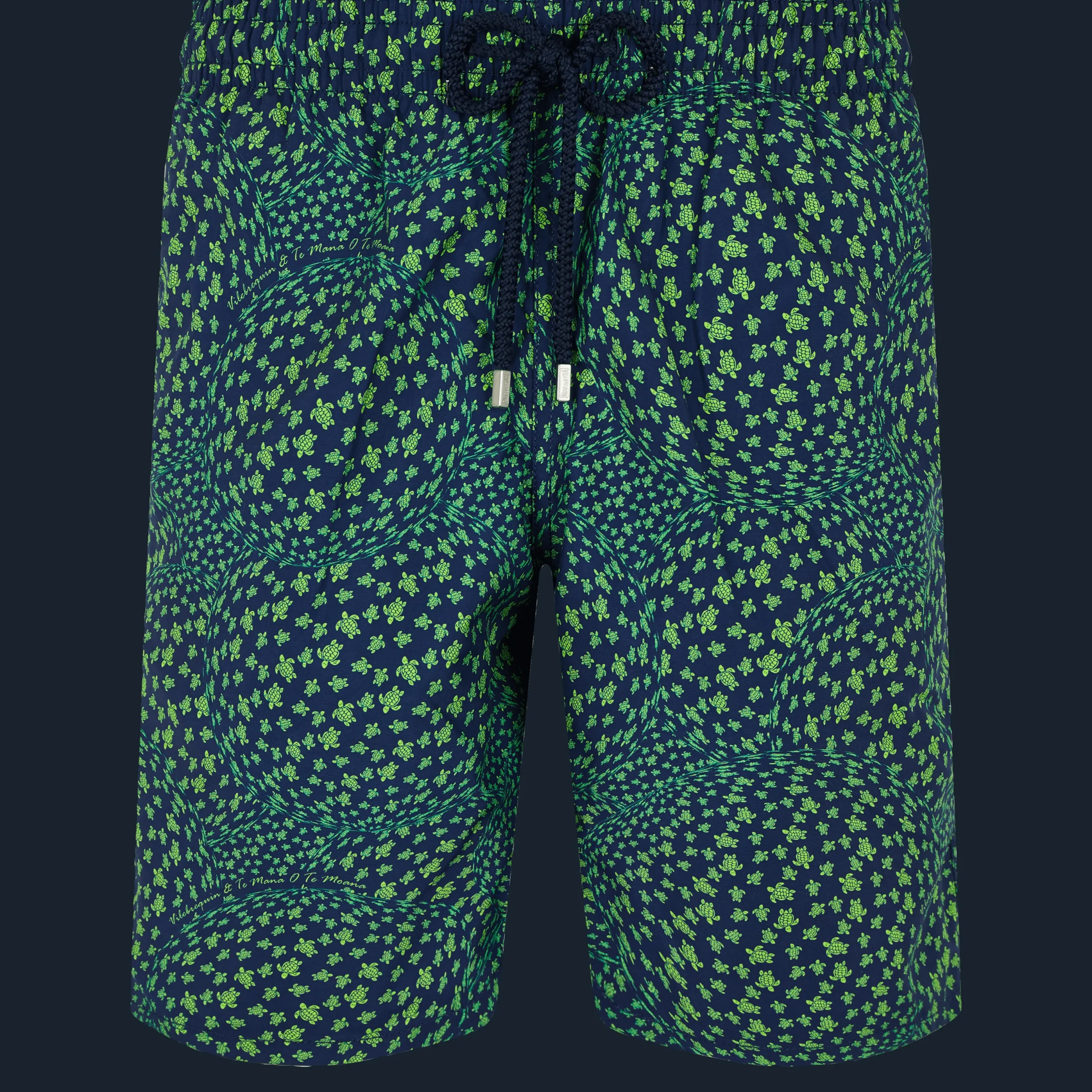 Best Vilebrequin Men Swim Trunks Long Te Mana O Te Moana Navy/Blue