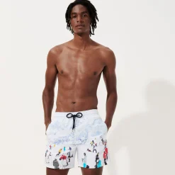 Sale Vilebrequin Men Swim Trunks Massimo Vitali Sky Blue/Blue