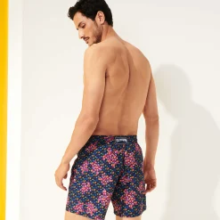 Shop Vilebrequin Men Swim Trunks Micro Macro Ronde Des Tortues Navy/Blue