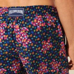 Shop Vilebrequin Men Swim Trunks Micro Macro Ronde Des Tortues Navy/Blue
