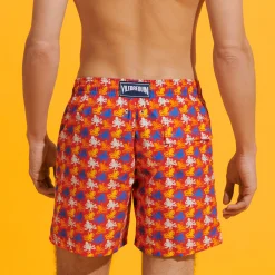 Cheap Vilebrequin Men Swim Trunks Micro Poulpes Poppy Red/Red