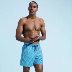 Hot Vilebrequin Men Swim Trunks Micro Starlettes Earthenware/Blue