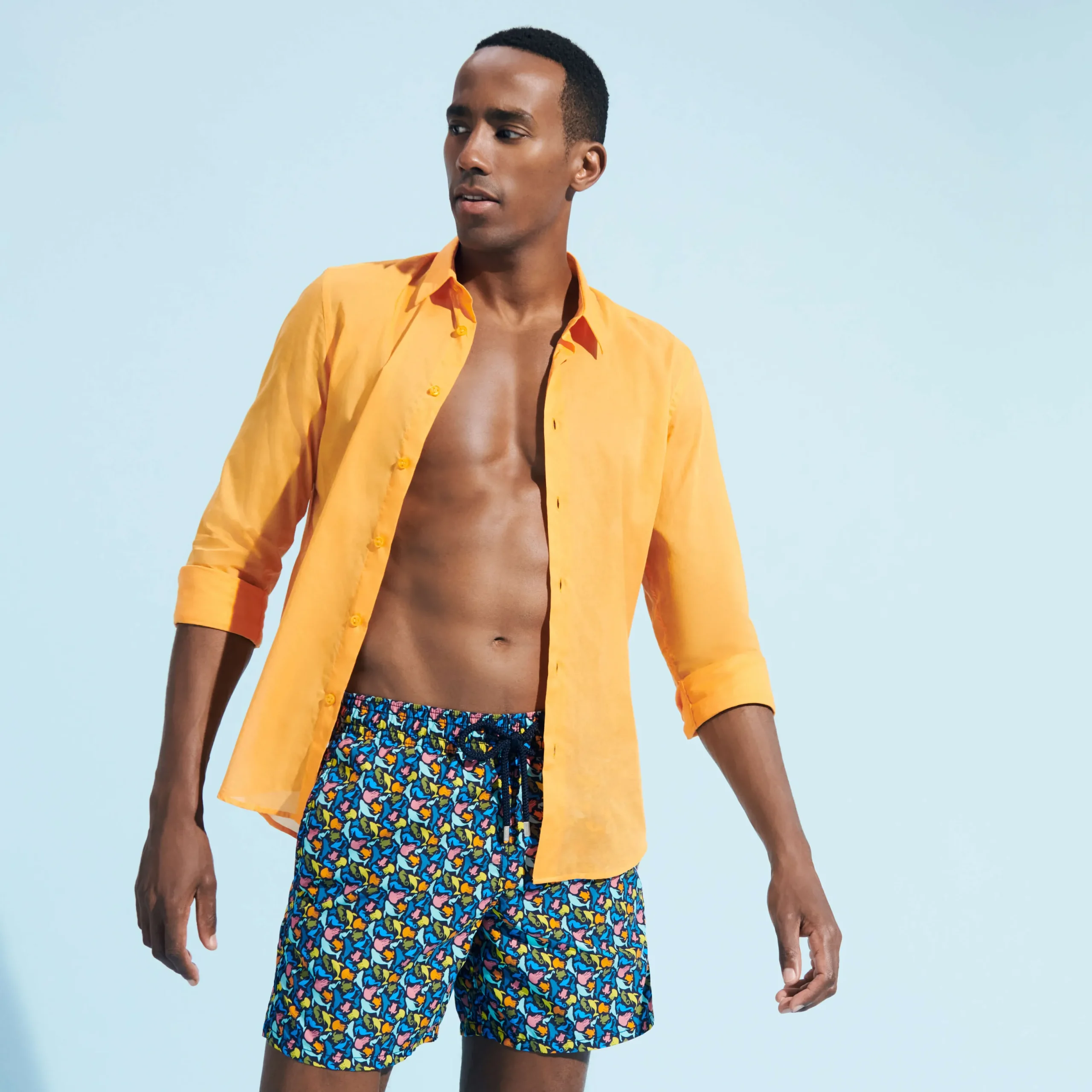 Hot Vilebrequin Men Swim Trunks Mini Focus Multicolor Navy/Blue