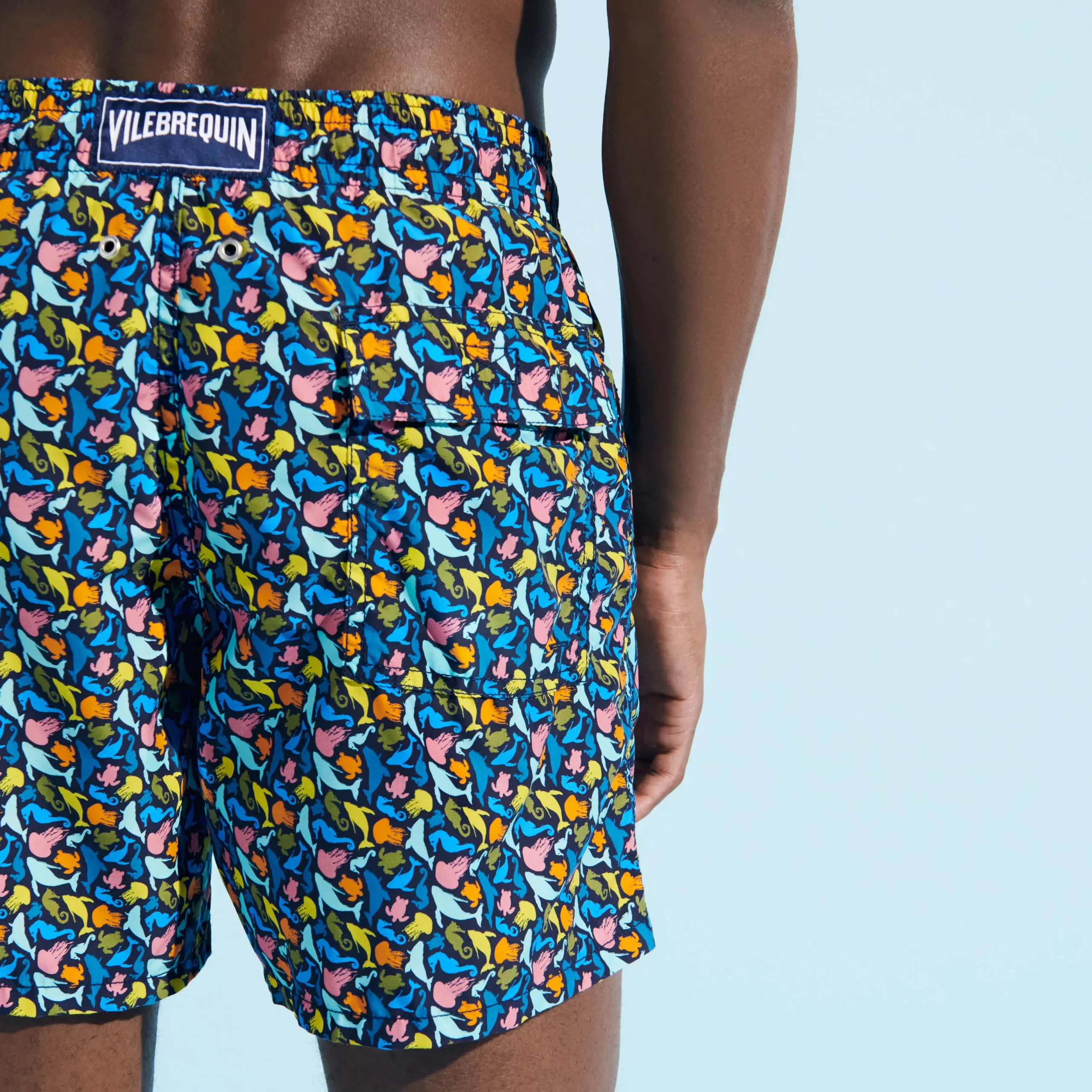 Hot Vilebrequin Men Swim Trunks Mini Focus Multicolor Navy/Blue