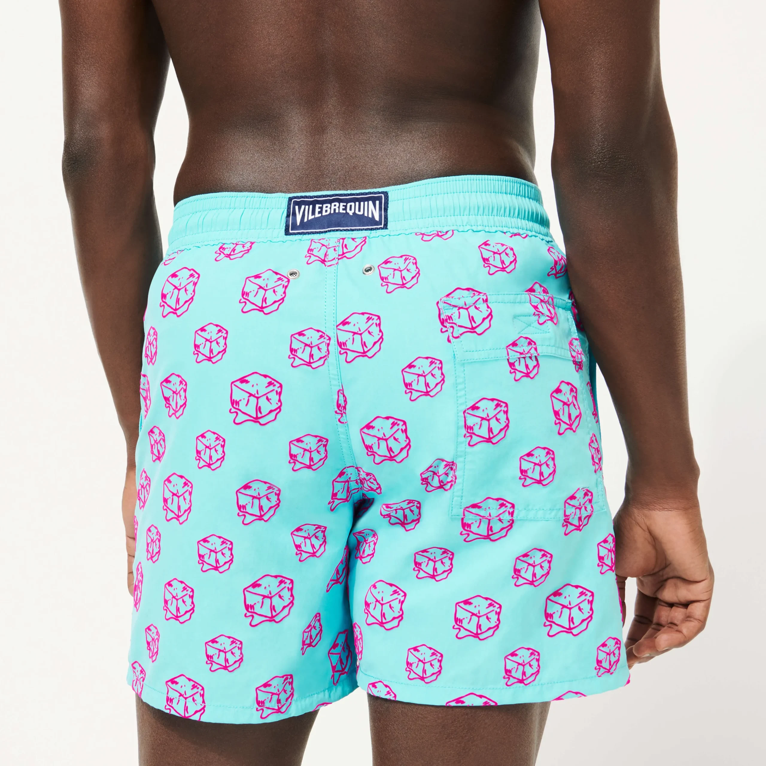 Hot Vilebrequin Men Swim Trunks Nola - X John M Armleder Lazulii Blue/Blue