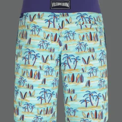 Sale Vilebrequin Men Swim Trunks Palms & Surfs - X The Beach Boys Lazulii Blue/Blue
