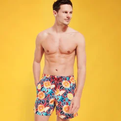 Fashion Vilebrequin Men Swim Trunks Presse Citron Burgundy/Red