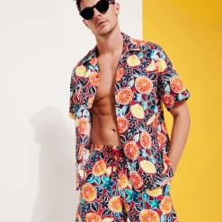 Fashion Vilebrequin Men Swim Trunks Presse Citron Burgundy/Red