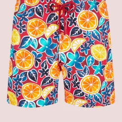 Fashion Vilebrequin Men Swim Trunks Presse Citron Burgundy/Red
