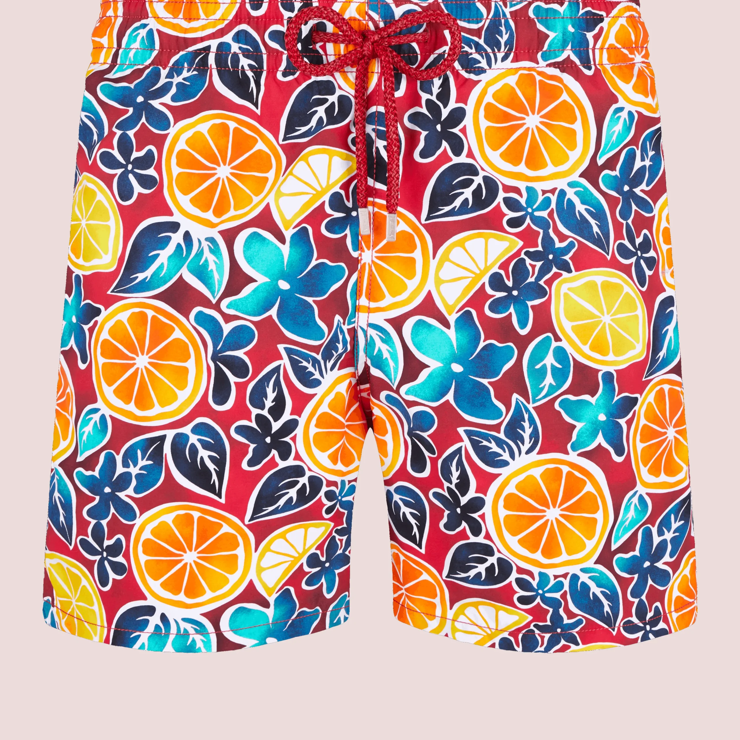 Fashion Vilebrequin Men Swim Trunks Presse Citron Burgundy/Red
