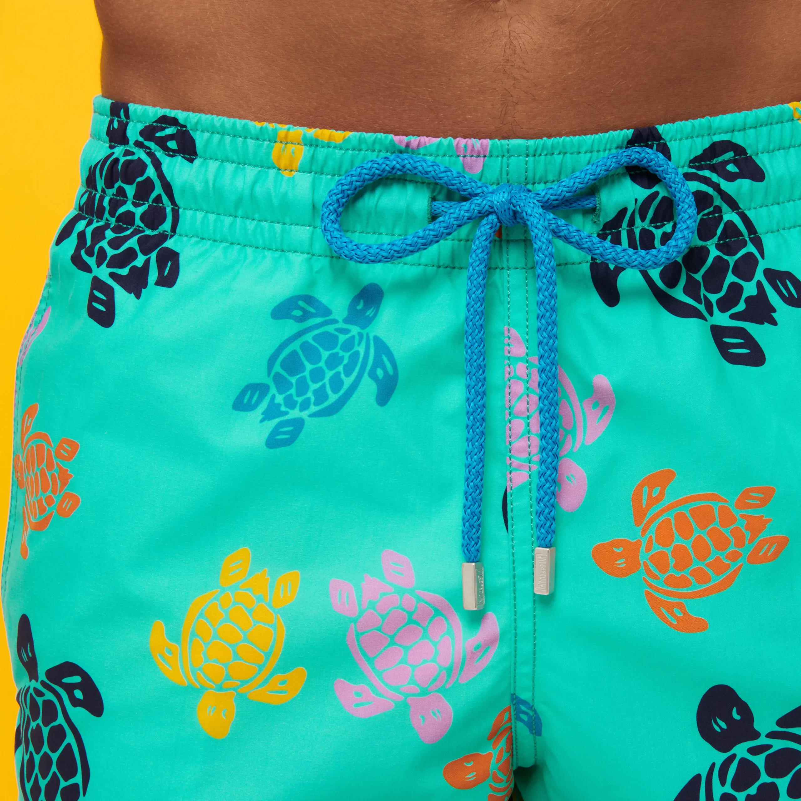 Best Vilebrequin Men Swim Trunks Ronde Des Tortues Multicolore Nenuphar/Green