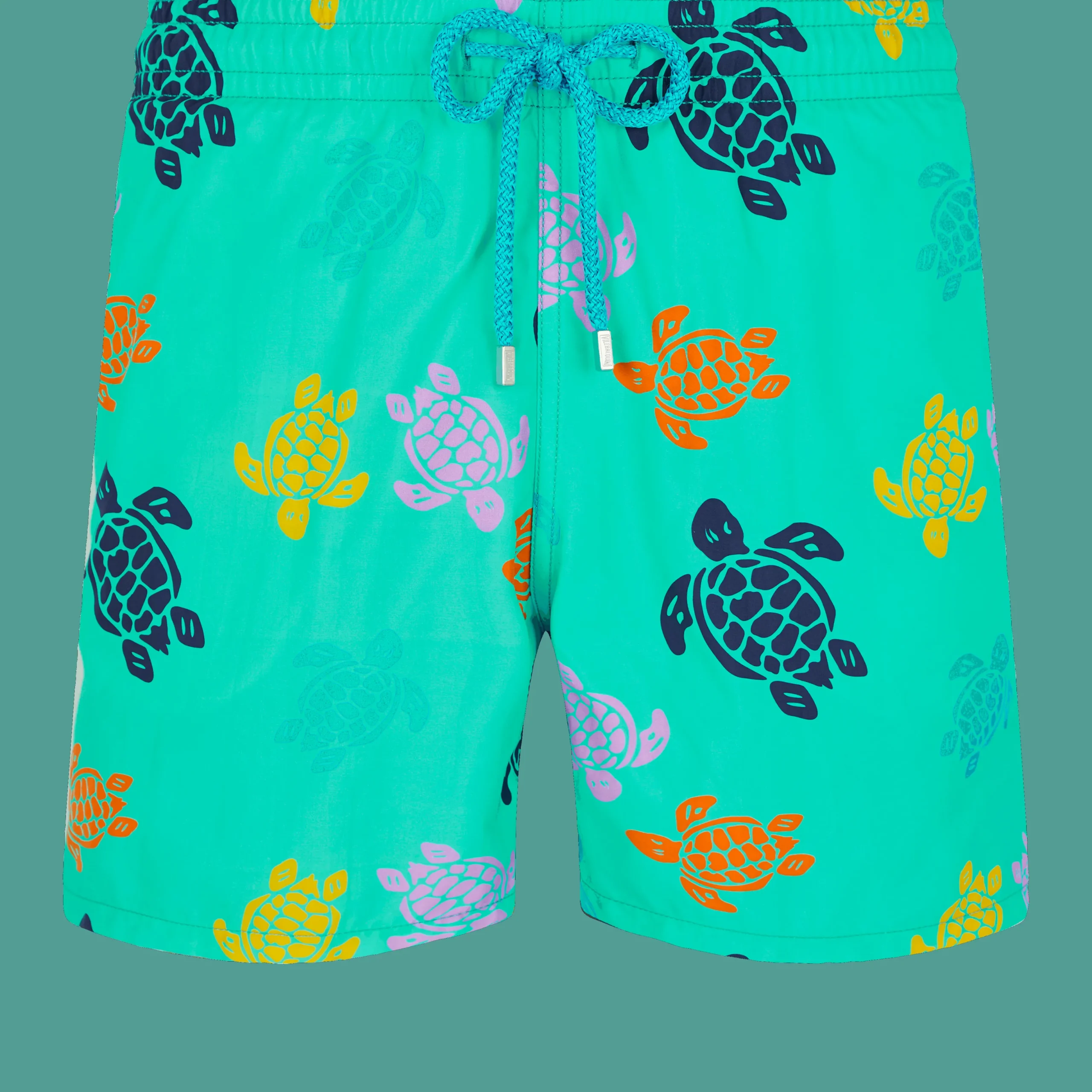 Best Vilebrequin Men Swim Trunks Ronde Des Tortues Multicolore Nenuphar/Green