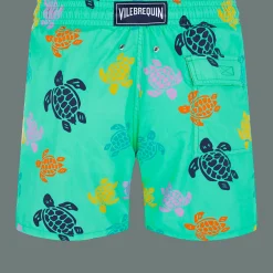 Best Vilebrequin Men Swim Trunks Ronde Des Tortues Multicolore Nenuphar/Green