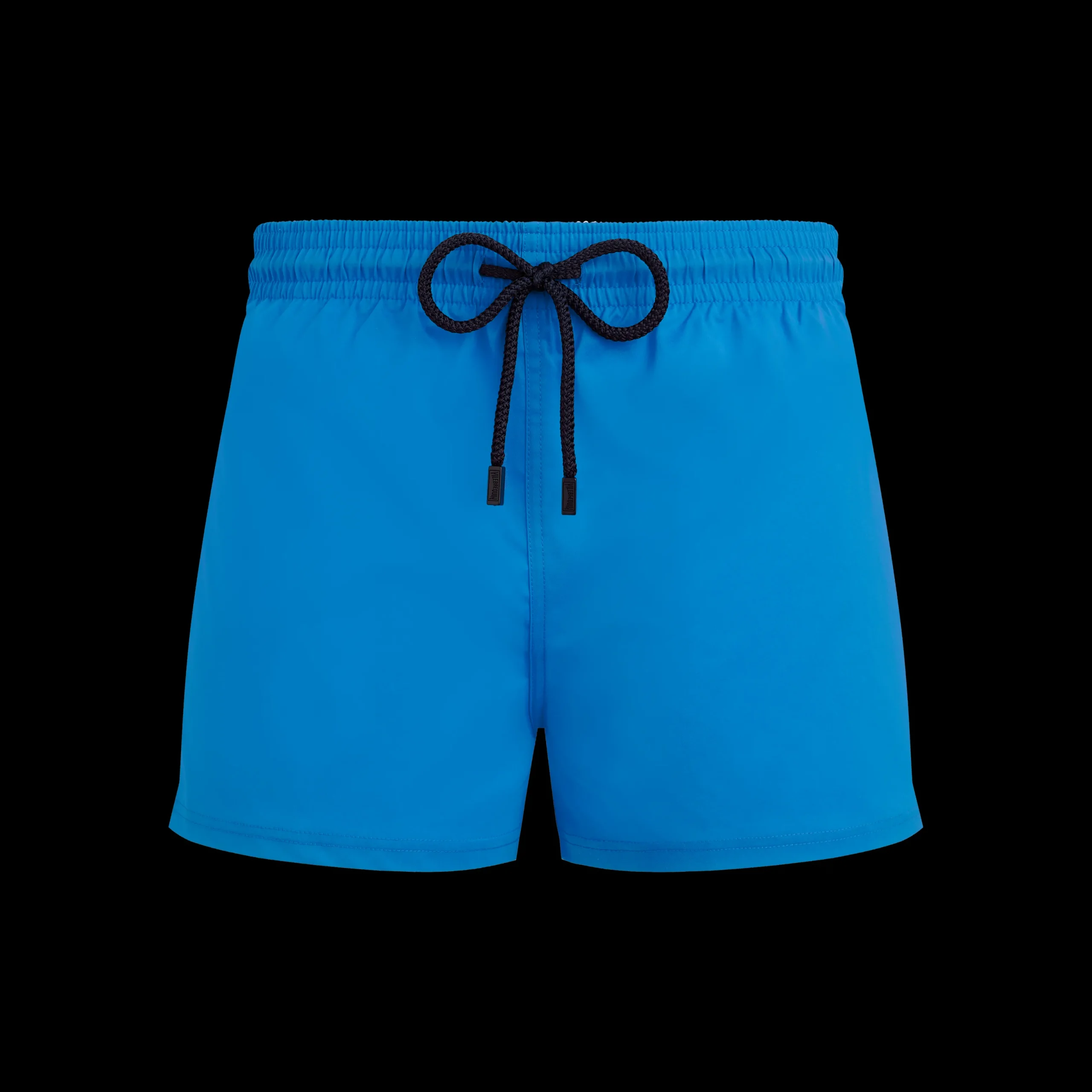 New Vilebrequin Men Swim Trunks Short And Fitted Stretch Solid Earthenware/Blue