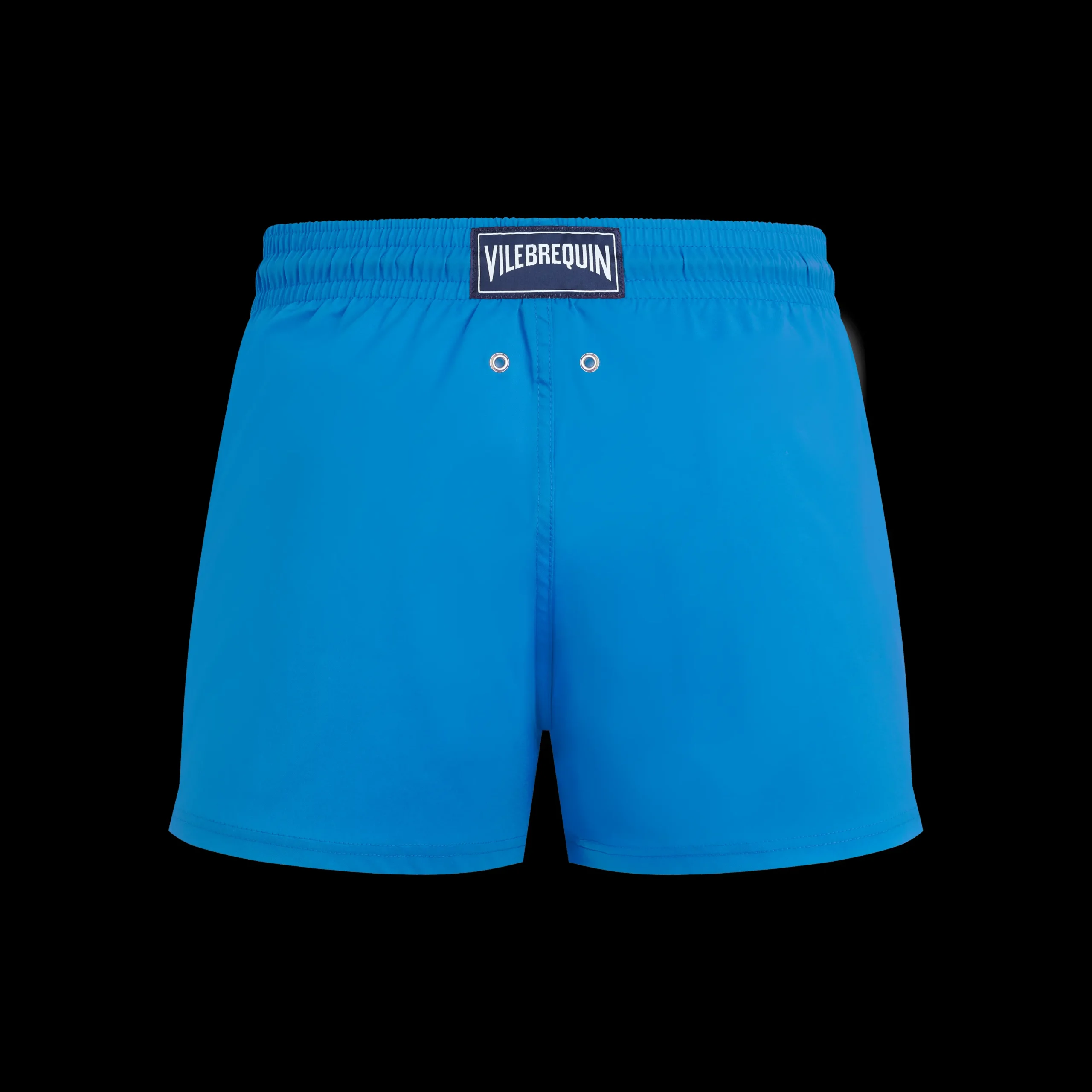 New Vilebrequin Men Swim Trunks Short And Fitted Stretch Solid Earthenware/Blue