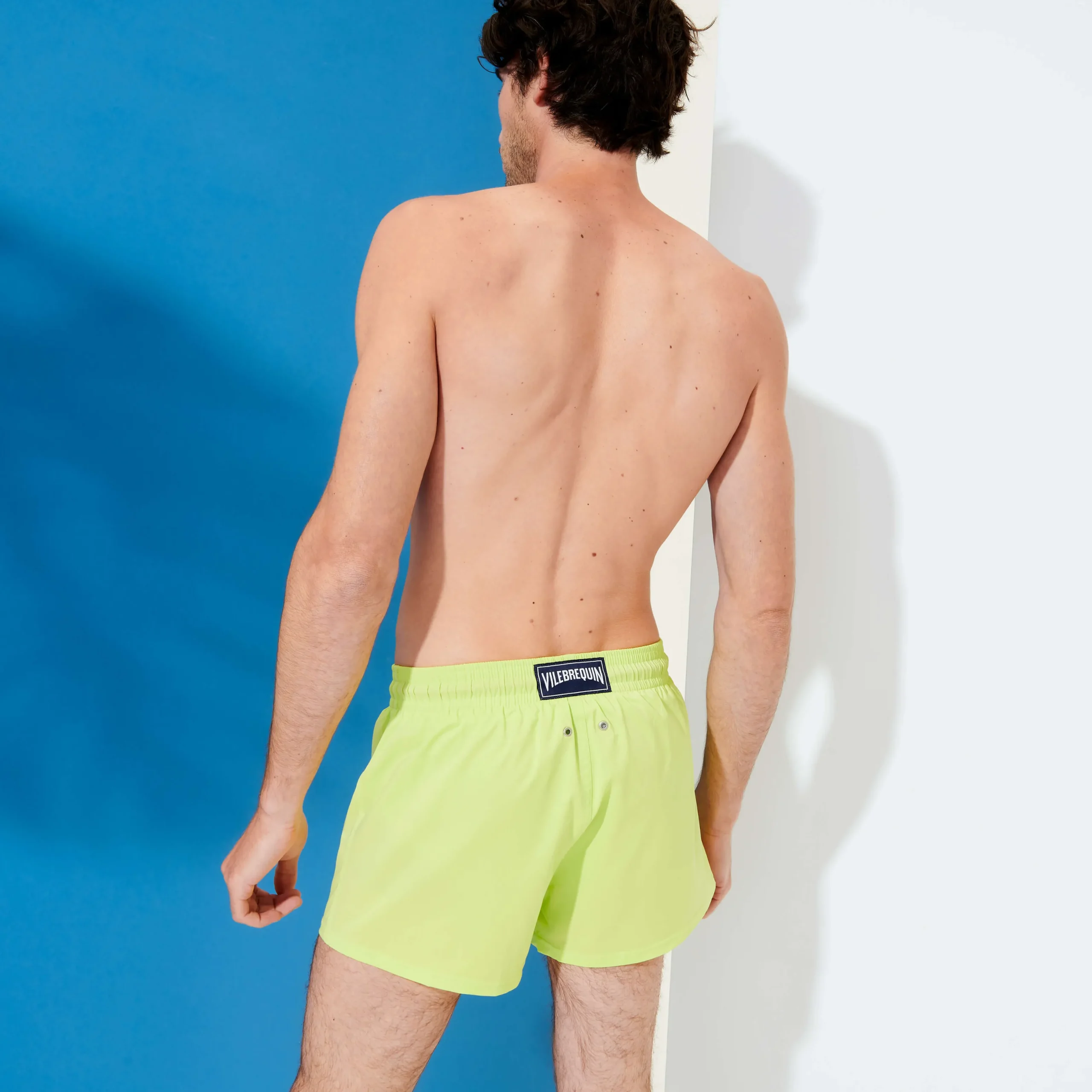 Online Vilebrequin Men Swim Trunks Short And Fitted Stretch Solid Coriander/Green