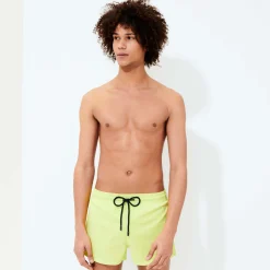 Online Vilebrequin Men Swim Trunks Short And Fitted Stretch Solid Coriander/Green