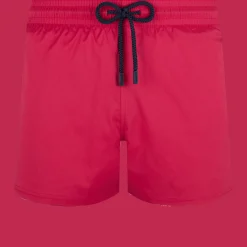 Clearance Vilebrequin Men Swim Trunks Short And Fitted Stretch Solid Burgundy/Red