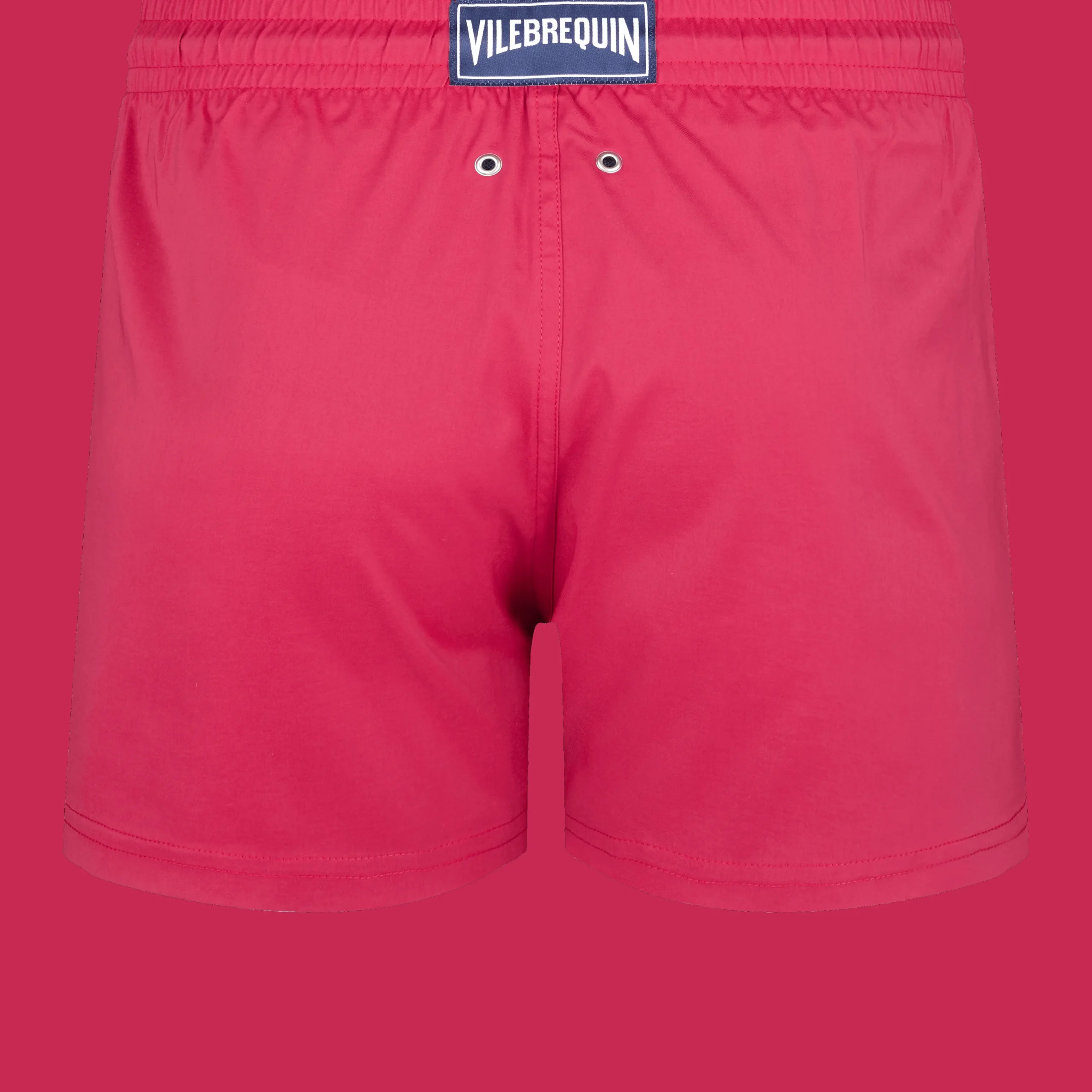 Clearance Vilebrequin Men Swim Trunks Short And Fitted Stretch Solid Burgundy/Red