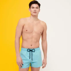 Outlet Vilebrequin Men Swim Trunks Short And Fitted Stretch Solid Pondichery/Purple