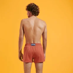 Online Vilebrequin Men Swim Trunks Short And Fitted Stretch Solid Tomette/Red