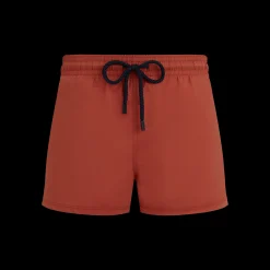 Online Vilebrequin Men Swim Trunks Short And Fitted Stretch Solid Tomette/Red