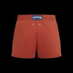 Online Vilebrequin Men Swim Trunks Short And Fitted Stretch Solid Tomette/Red