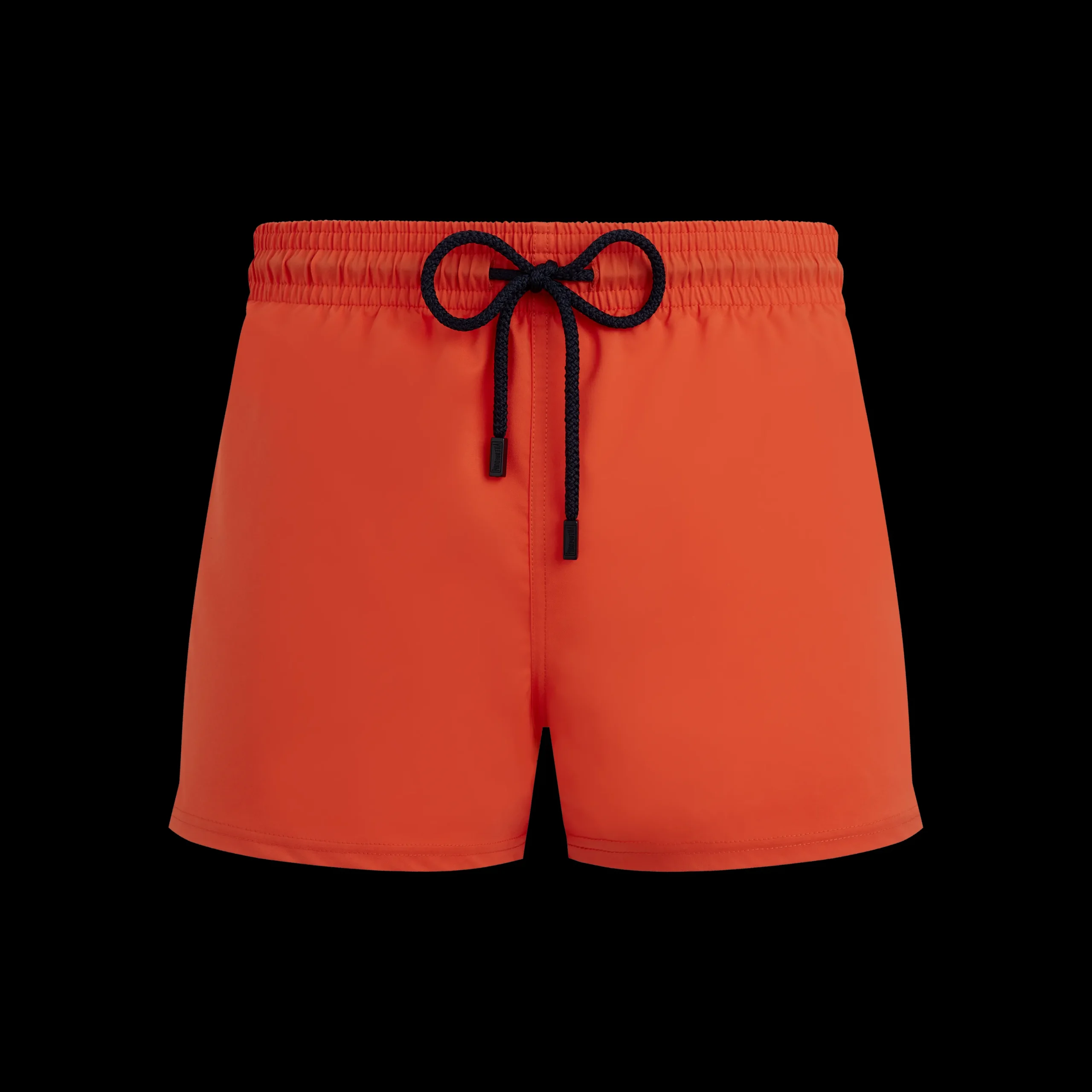 Clearance Vilebrequin Men Swim Trunks Short And Fitted Stretch Solid Guava/Orange