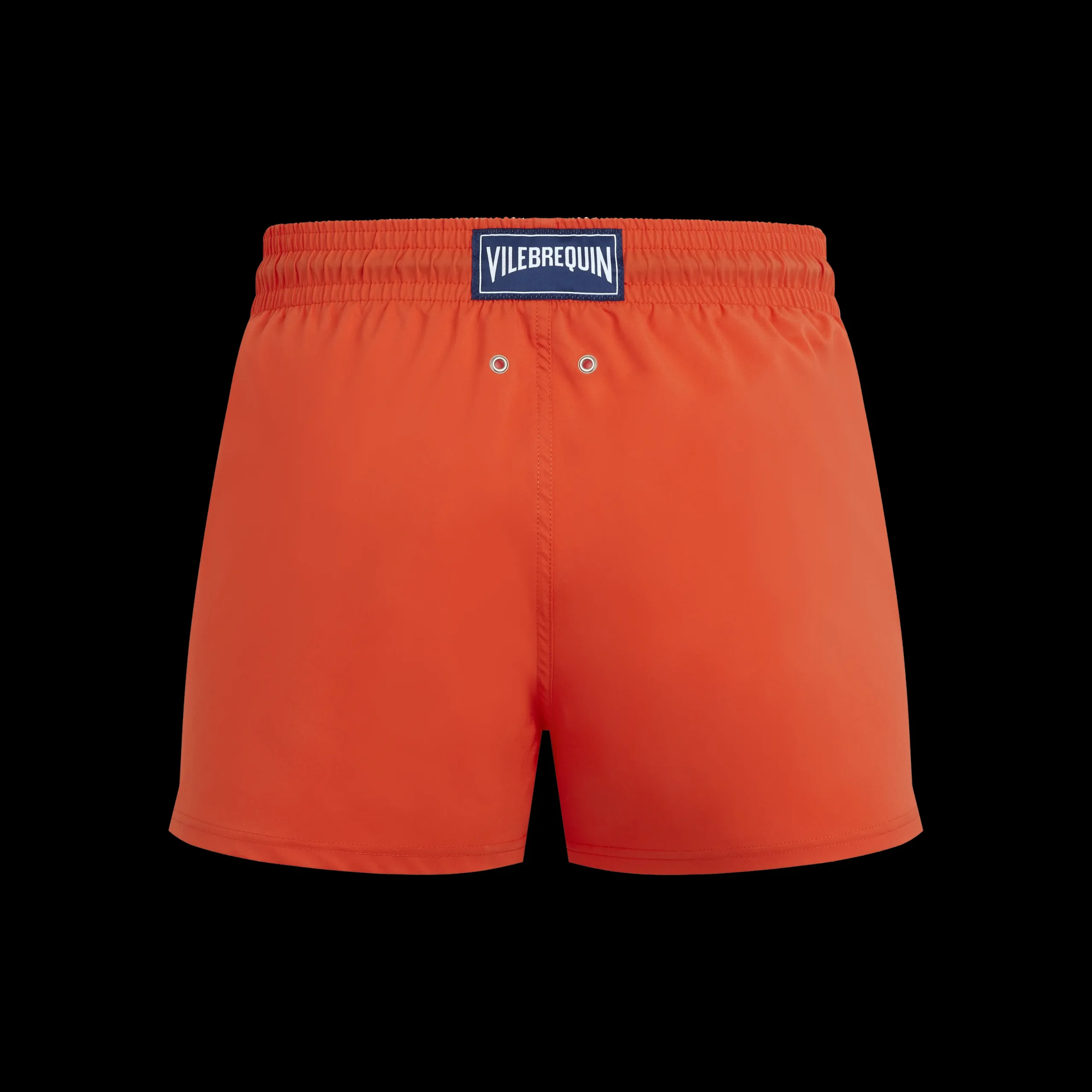 Clearance Vilebrequin Men Swim Trunks Short And Fitted Stretch Solid Guava/Orange