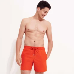 Flash Sale Vilebrequin Men Swim Trunks Solid Rust/Orange