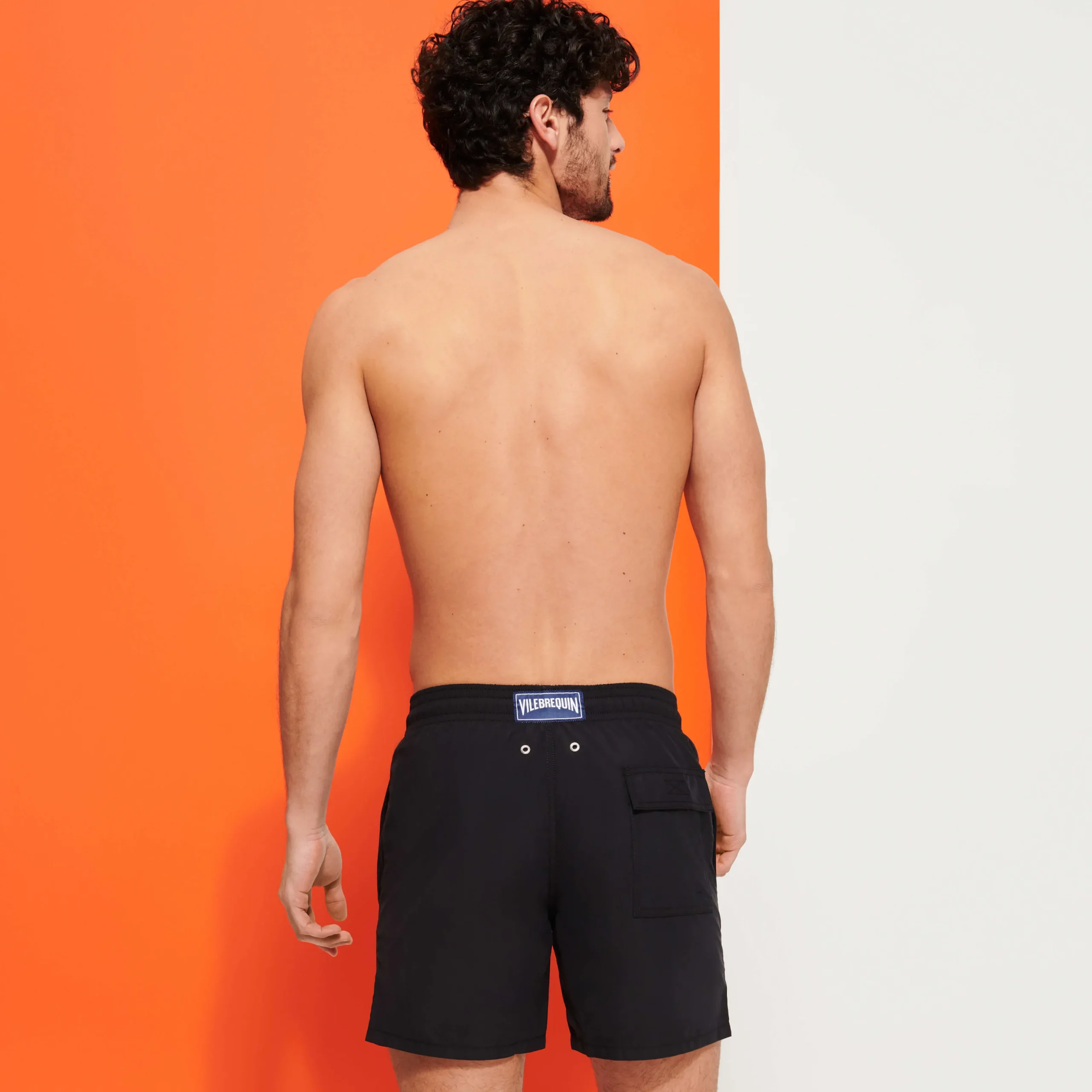 Cheap Vilebrequin Men Swim Trunks Solid Navy/Blue