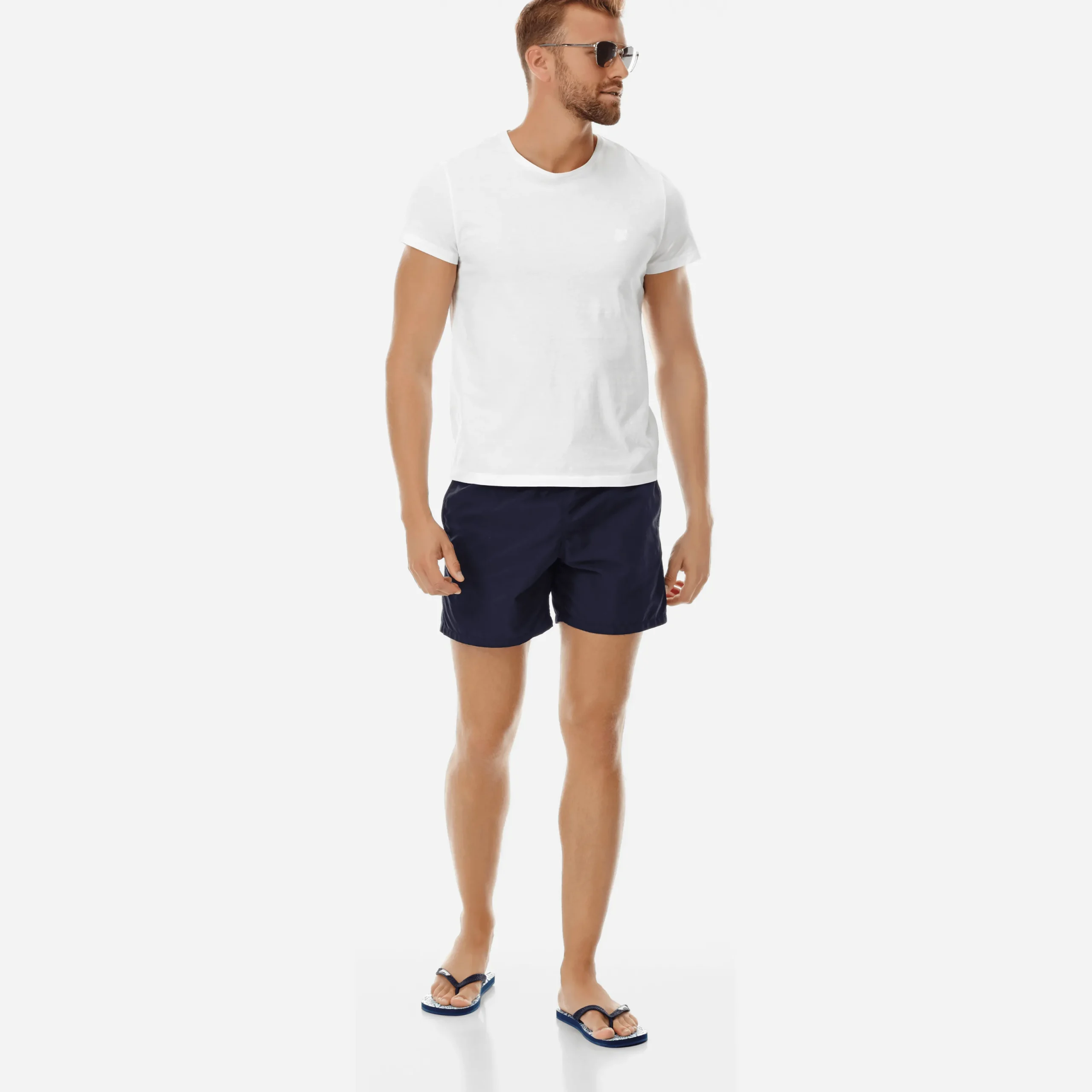Cheap Vilebrequin Men Swim Trunks Solid Navy/Blue