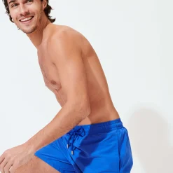 Cheap Vilebrequin Men Swim Trunks Solid Sea Blue/Blue