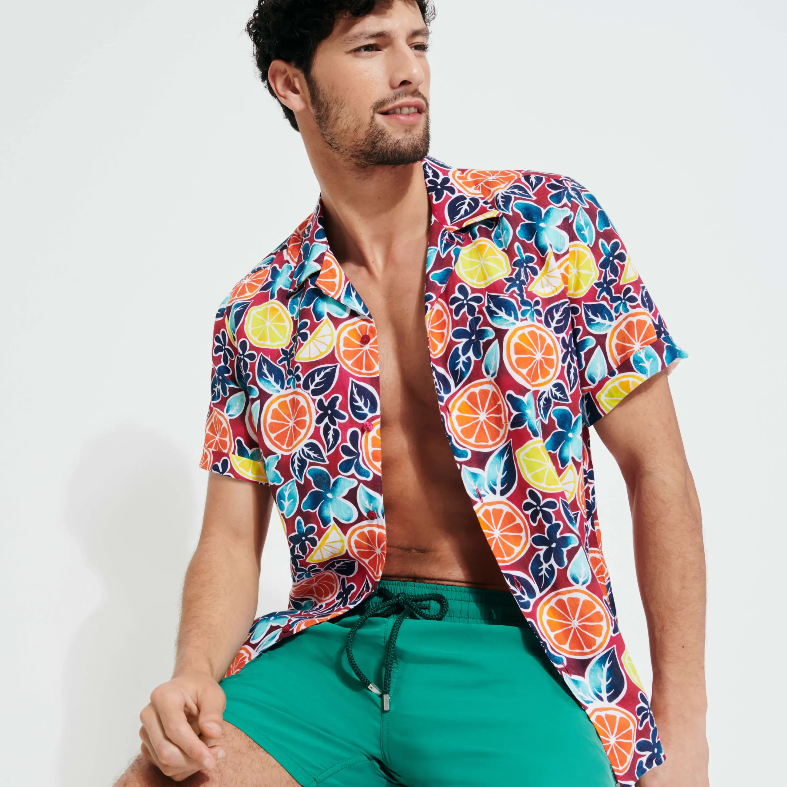 Sale Vilebrequin Men Swim Trunks Solid Linden/Green