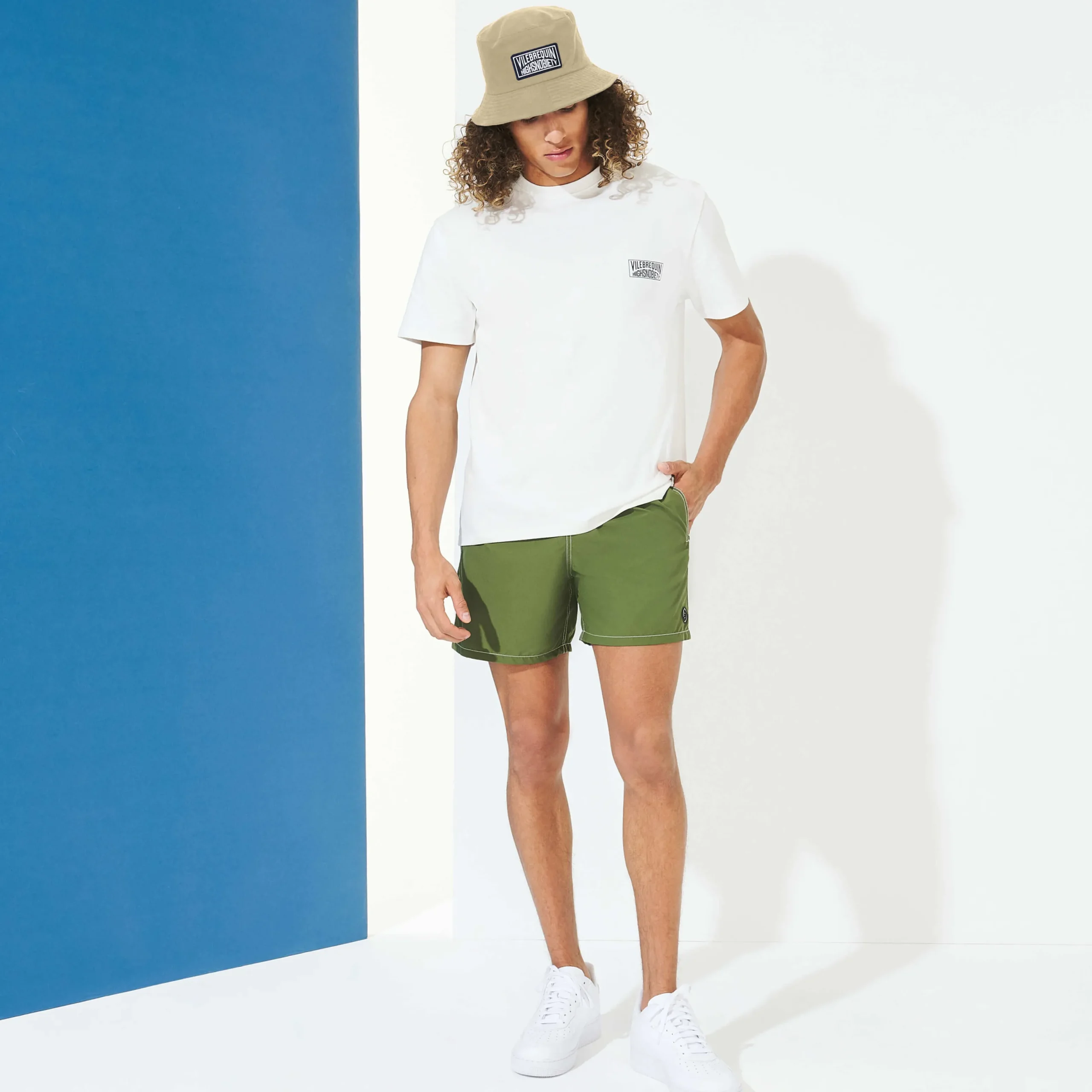 Fashion Vilebrequin Men Swim Trunks Solid - X Highsnobiety Bush/Green