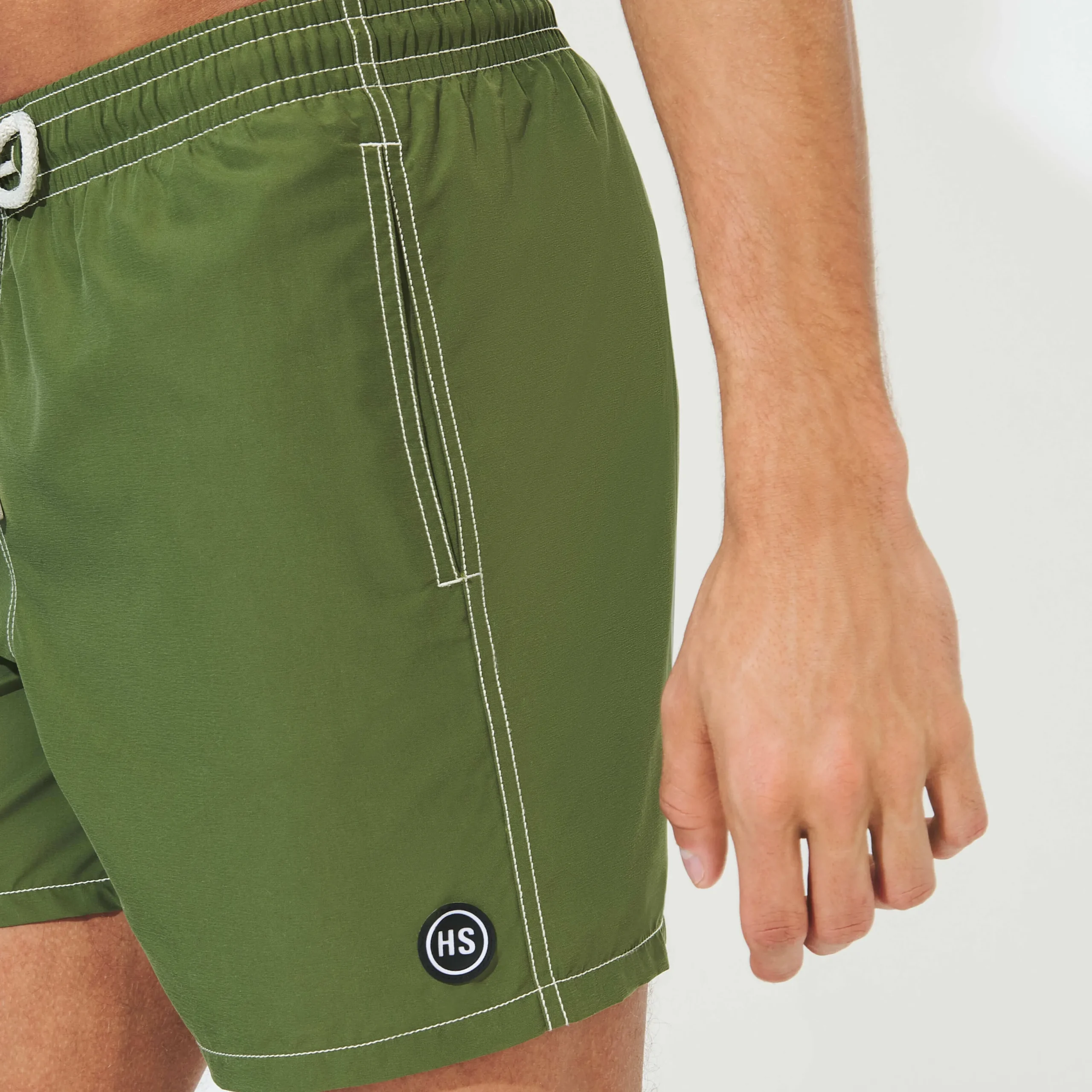 Fashion Vilebrequin Men Swim Trunks Solid - X Highsnobiety Bush/Green