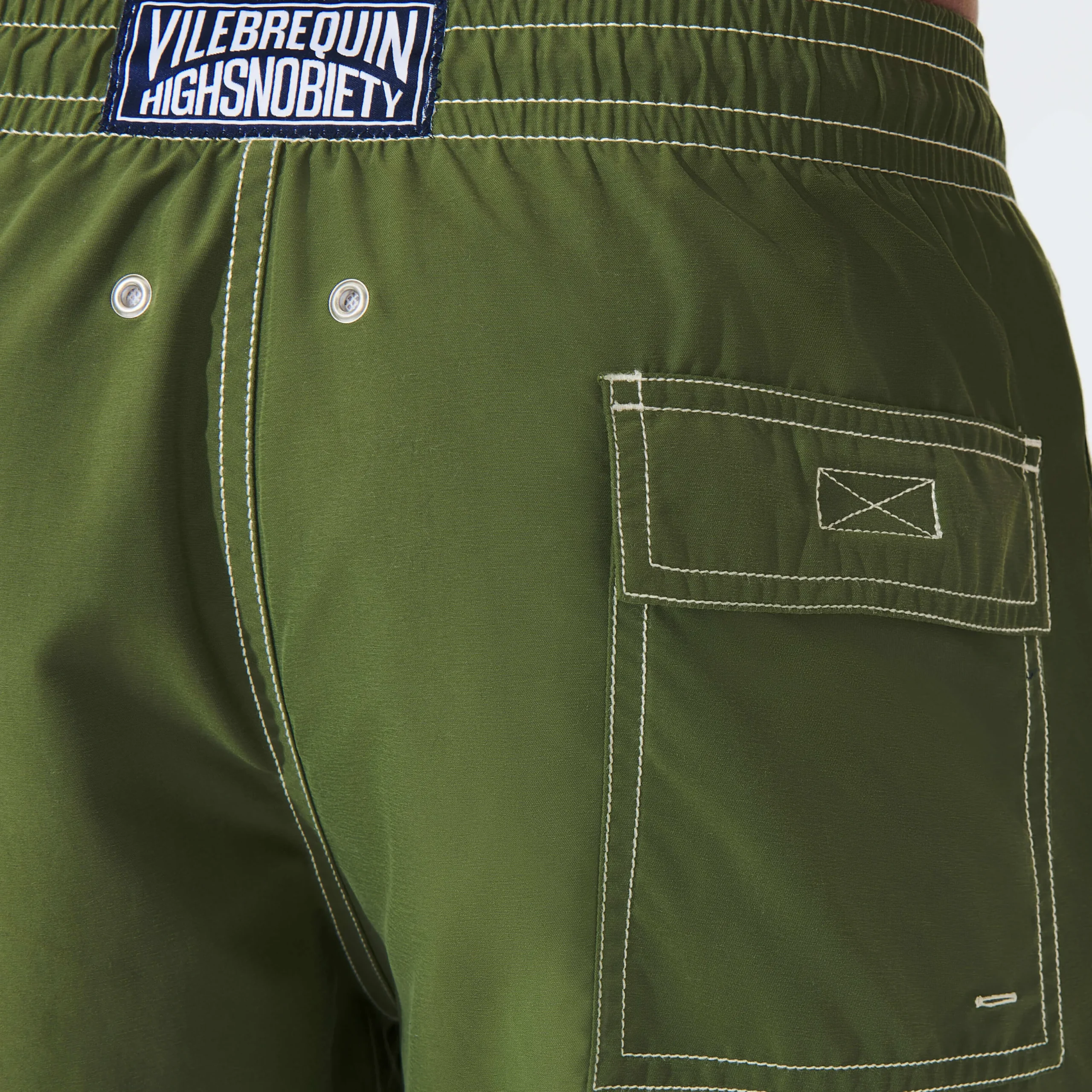 Fashion Vilebrequin Men Swim Trunks Solid - X Highsnobiety Bush/Green